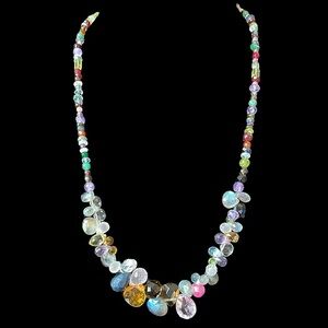 Silpada Sterling Silver Gemstone Fruit Salad Vintage Rainbow Necklace